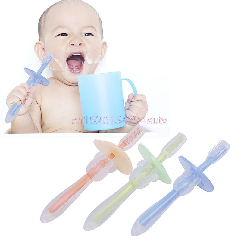 Детская Мягкая зубная щетка безопасная гибкая # h055 #|teething toothbrush|baby toothbrush teetherbaby