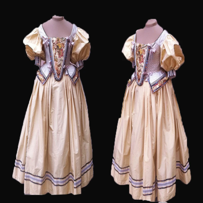 

Tailored!Royal Satin French Duchess Civil war Theatre 18th Marie Antoinette DRESS Tartan Victorian Colonial dresses HL-296