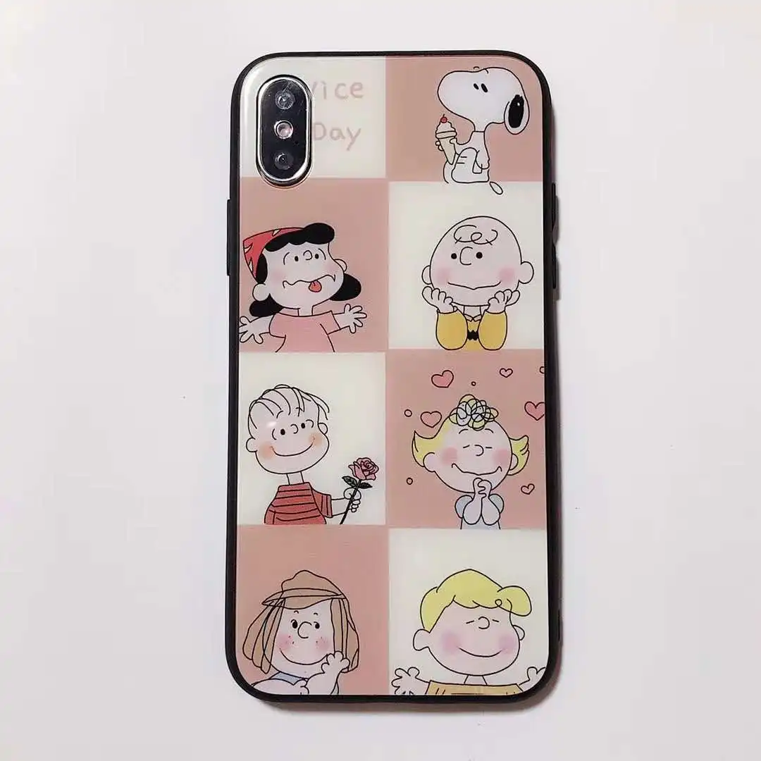 Милый мультфильм собака и Чарли коричневый Телефон чехол для iPhone 6 6s 7 8 плюс 10 X XR XS
