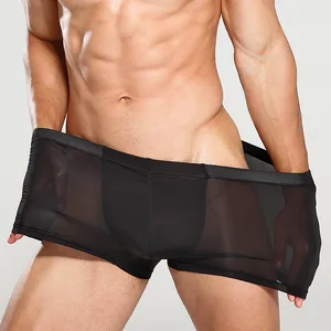 Трусы-боксеры мужские, мягкие облегающие трусы, пикантное нижнее белье, XXXL