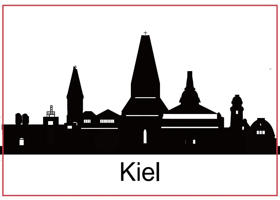 

Metal Wrapped Magnets SOUVEMAG 78*54*3mm Kiel Skyline Souvenir Fridge Magnets 20440