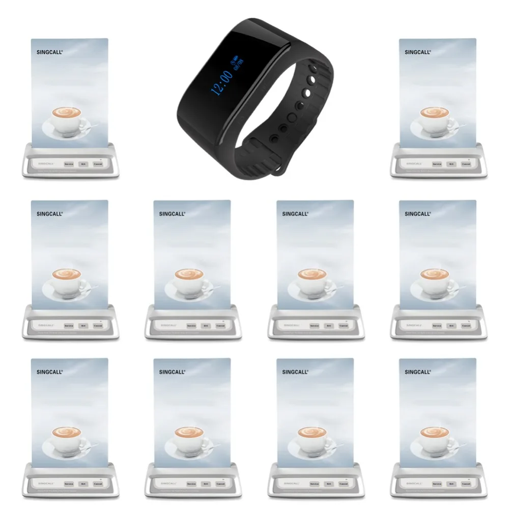 Беспроводная система вызова SINGCALL пейджера для ресторана 1 Водонепроницаемый