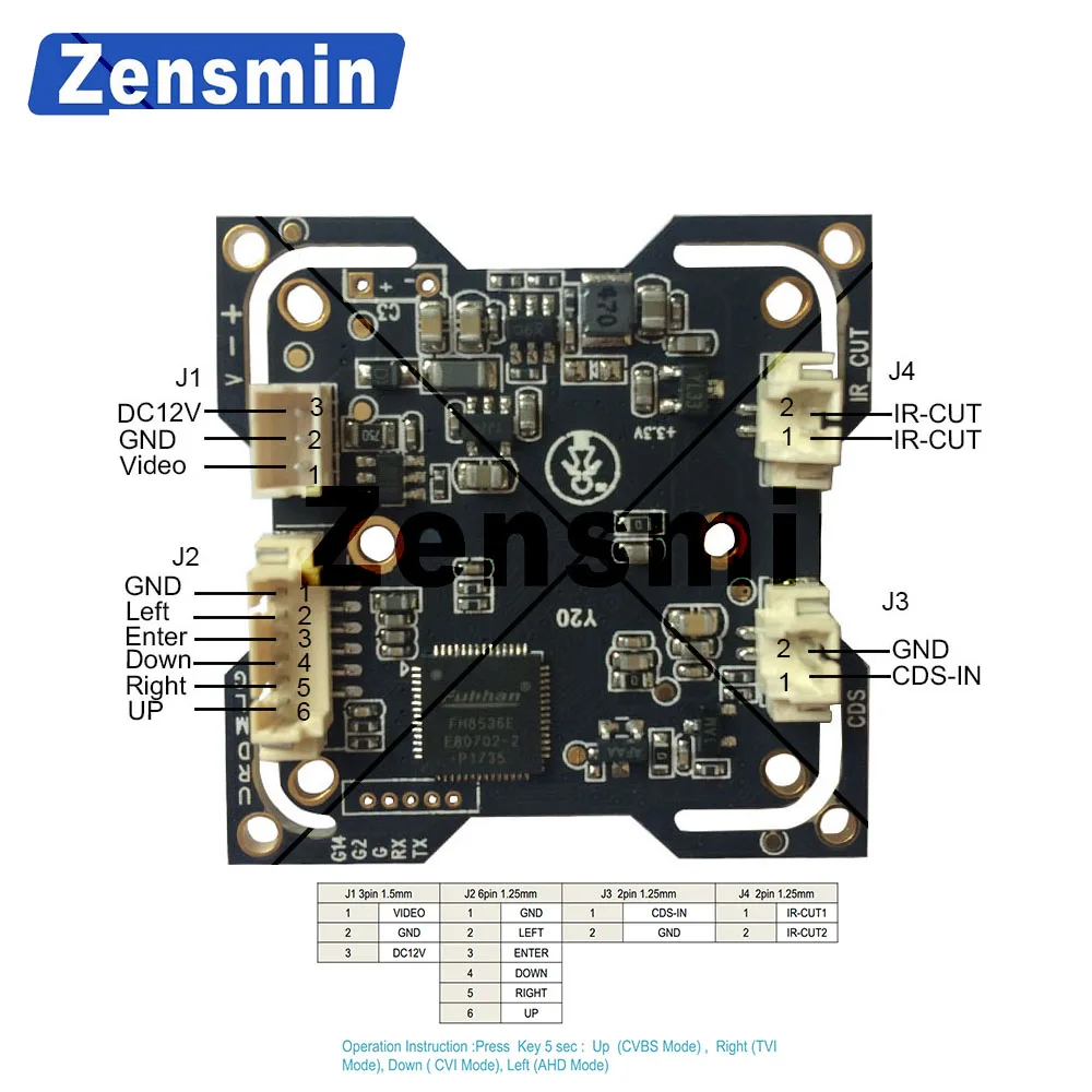 Zensmin 4in1 CMOS HDIS AHD модуль камеры 1080 P поддержка OSD Поддержка UTC низкой освещенности