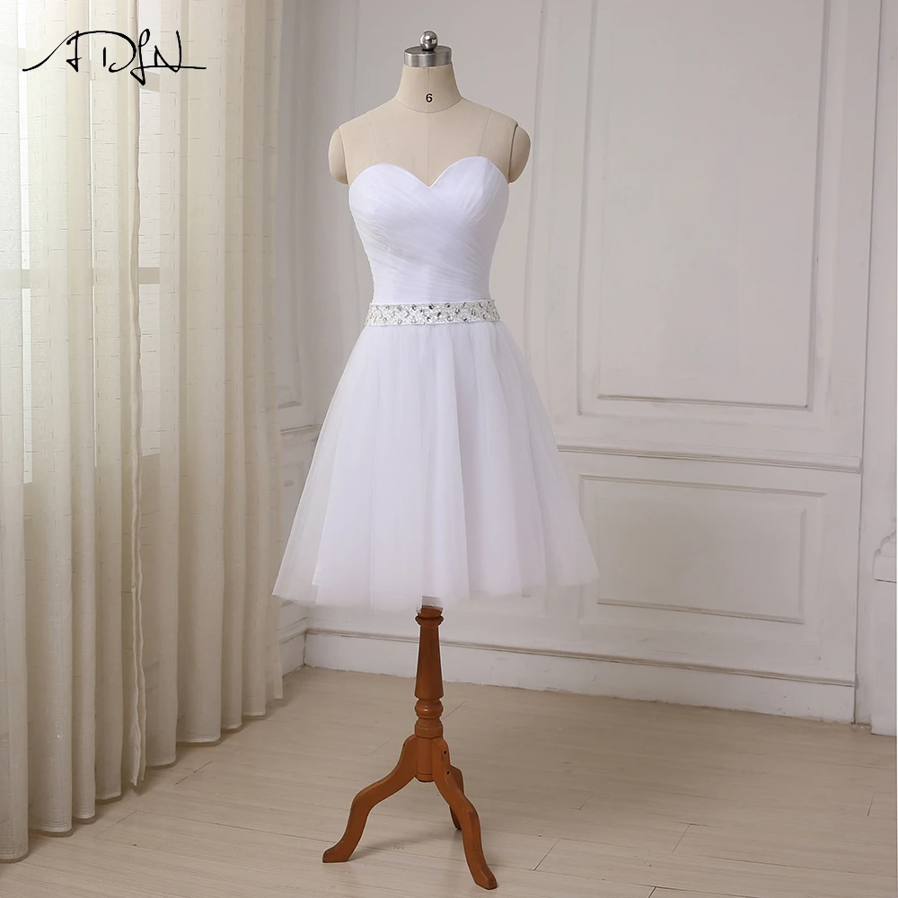 ADLN Robe De Mariage Дешевое Короткое свадебное платье сексуальное элегантное Тюлевое