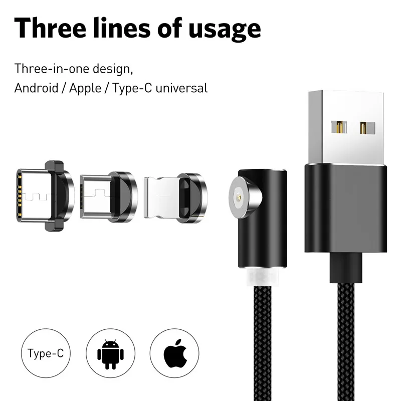 Магнитный кабель для быстрой зарядки USB samsung Galaxy S7 edge S6 S5 Xiaomi Redmi 4X телефона