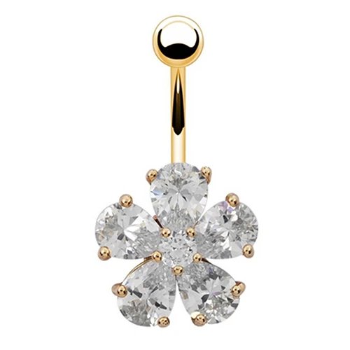 Горячее предложение Брендовое кольцо для пирсинга пупка с кубическим цирконием