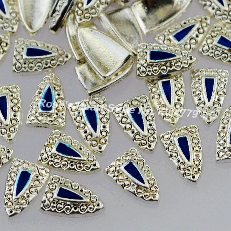 

2018 NEW 20PCS metal charms nail supplies tools nails accessoires 3d nail art decorations silver shield design