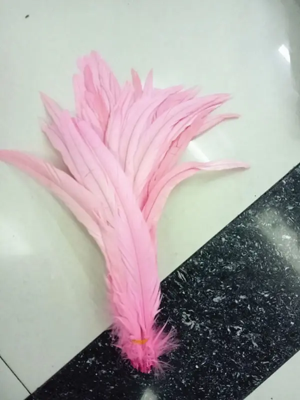 10pcs28-35cm / 12-14inch Natural pink Rooster Tail Feather Accessories for Ornament | Дом и сад