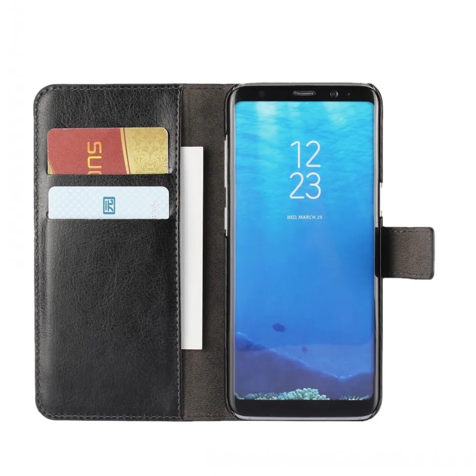 1 шт./лот новинка кошелек Crazy Horse искусственная кожа чехол подставка для Samsung S8 Plus S7