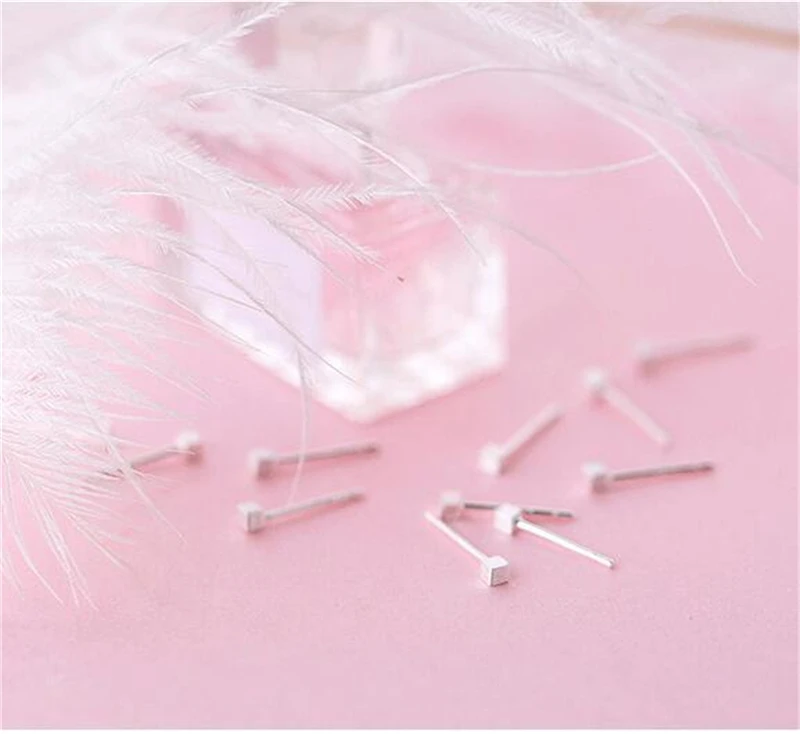 Модные крошечные кубические серьги-гвоздики из стерлингового серебра 925 пробы