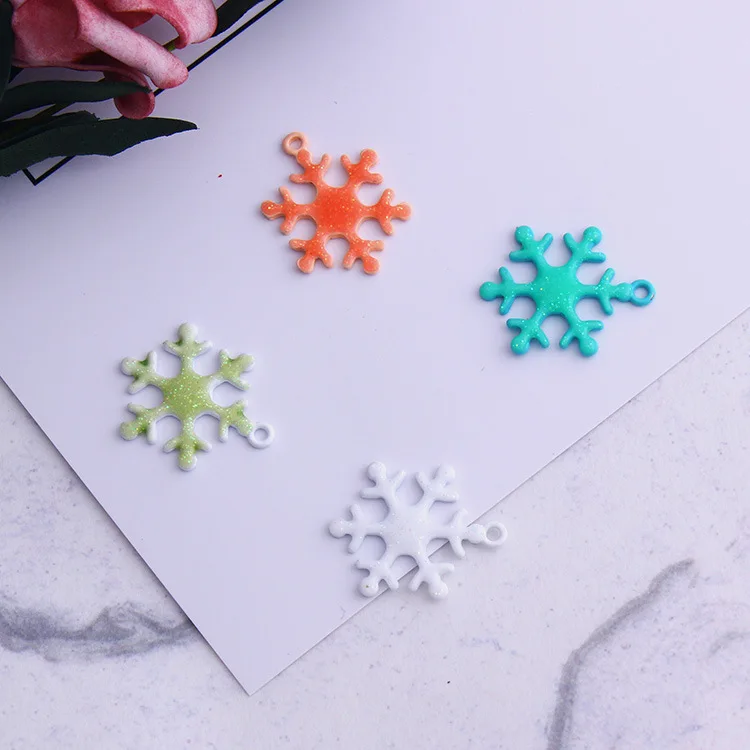 Горячая продажа 10 шт DIY модные амулеты подарок эмаль Снежинка Сплав кулон