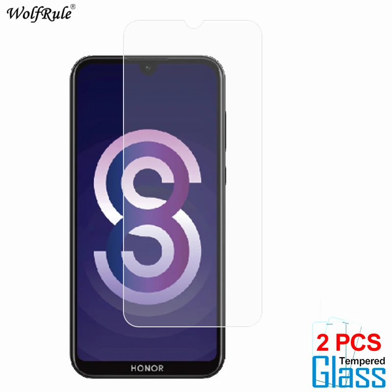 Protector de pantalla de vidrio templado para Huawei Honor 8S, pel&iacute;cula protectora de vidrio para tel&eacute;fono, 5,71 pulgadas, 2 uds.-0