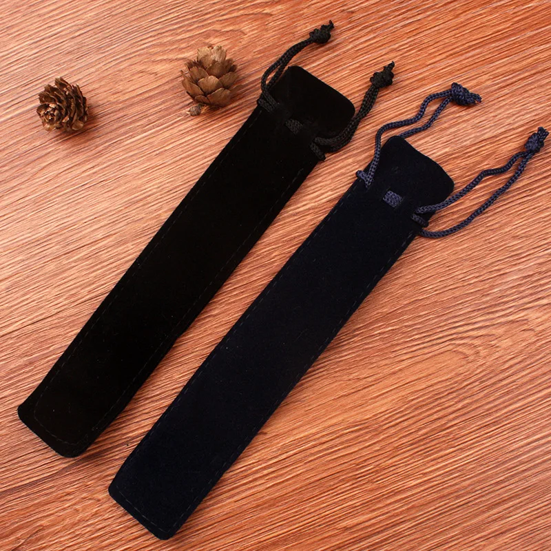 

50 pcs/lot velvet Stylus Pen bag touch pen holder for 14cm 12cm crystal pen pouch with string black/Blue color