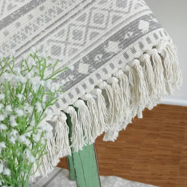 Nordic Многофункциональный ковер Лен татами украшения прикроватные коврики черный белый противоскользящим ковер коврик открытый ковры входной двери