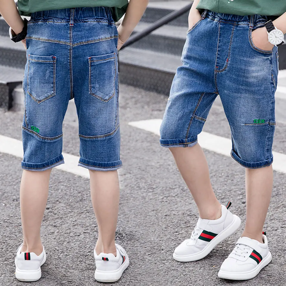 Купи 4 6 8 10 12 13 Yrs Summer Style Boys Denim Shorts Regular Elastic Waist Casual Baby Boy Jeans Shorts Children Short Soft Pants за 794 рублей в магазине AliExpress