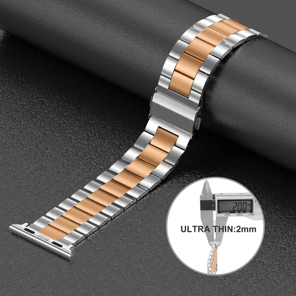Роскошный ремешок из нержавеющей стали для Apple Watch Series 1 2 3 4 5 Band iwatch 38 мм 42 с