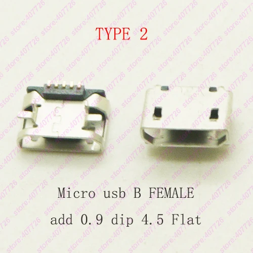 10 шт./лот B тип телефона хвостовой разъем USB Micro женский добавить 0 9 DIP 4