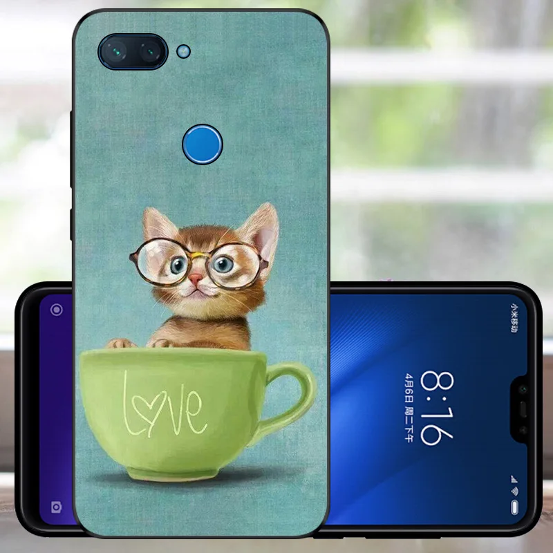 Мягкий чехол Fundas Xiaomi mi 8 Lite силиконовый чехол матовый черный ТПУ Xiaomi mi 8 Lite защитный бампер mi 8 Lite чехол для мобильного телефона s - Цвет: CBM
