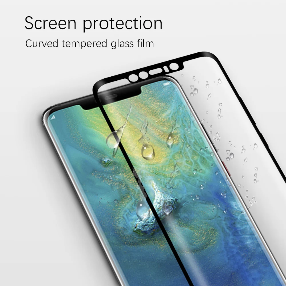 Ascromy 3D изогнутые полный охват закаленное Стекло Защитная пленка для huawei Коврики 20 Pro Коврики 20 Lite Verre trempe экранный протектор