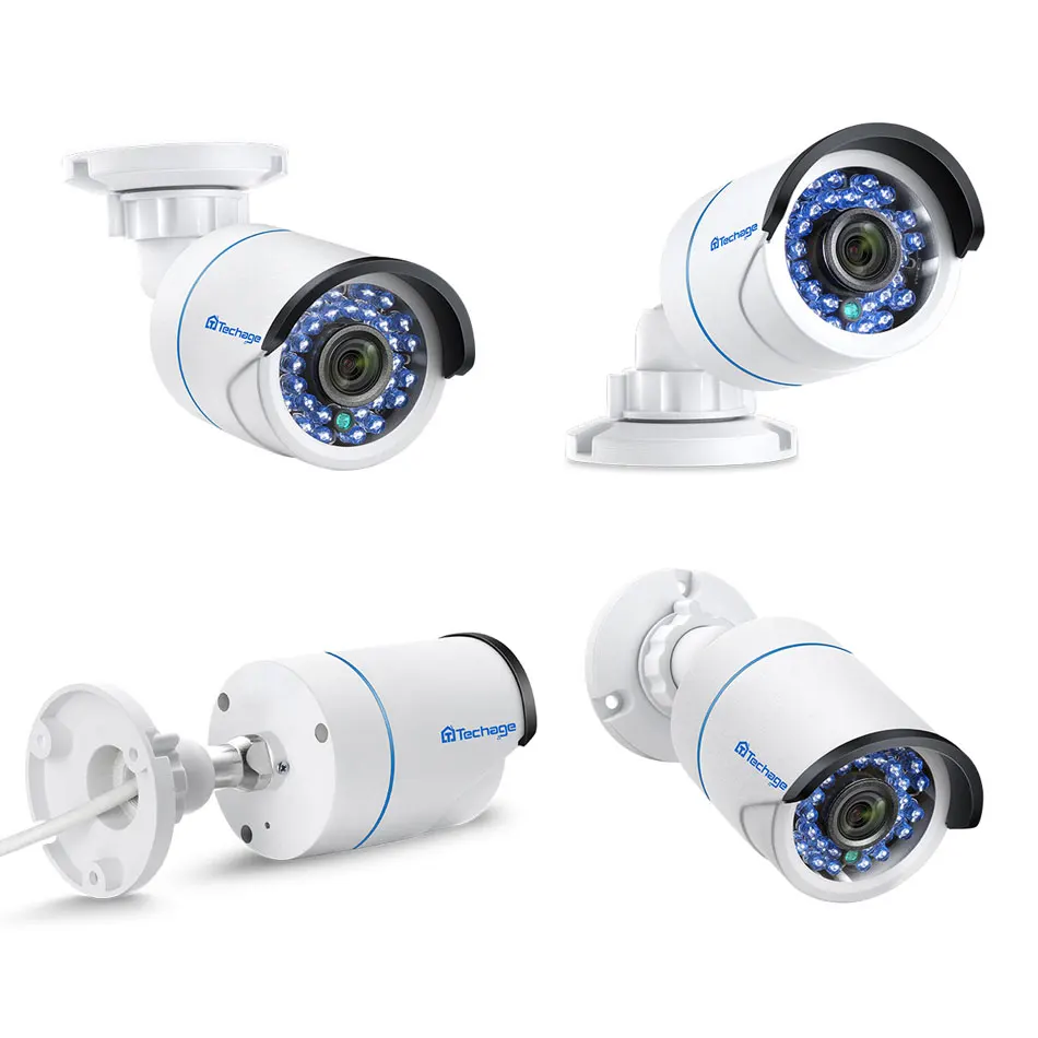 Techage H.265 1080P 2MP камера видеонаблюдения IP POE камера Аудио запись микрофон ИК ночного наружного видеонаблюдения Видео Камера Безопасности ONVIF P2P