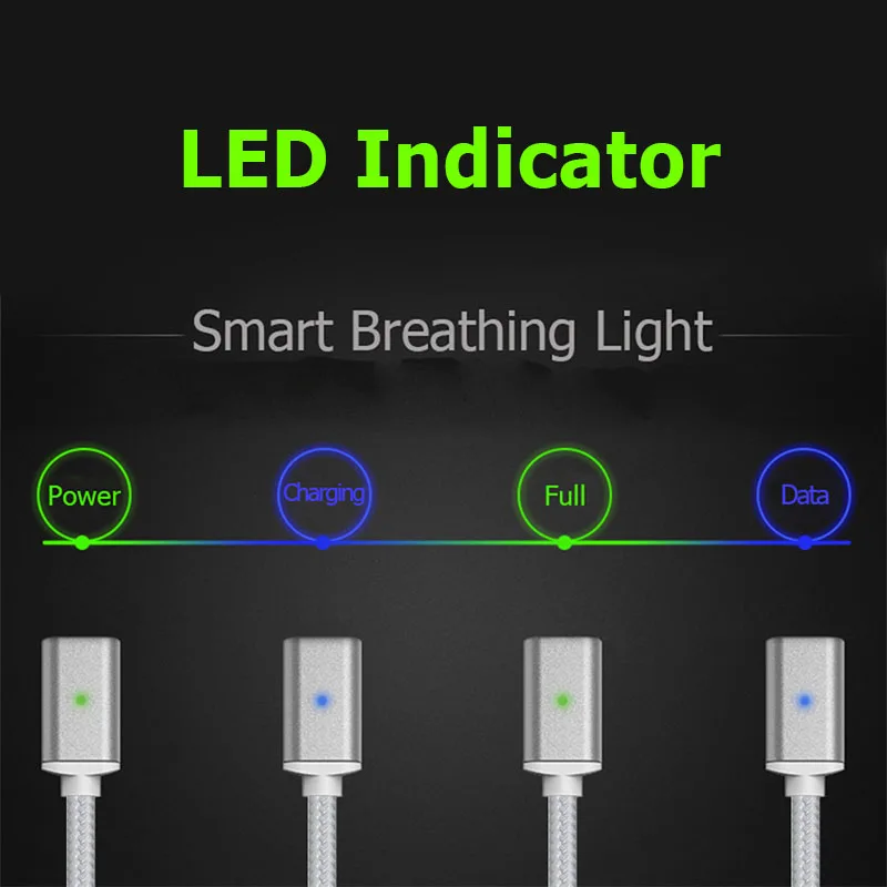 3 фута/6 футов 2A Быстрый Micro USB Магнитный адаптер Прочный Плетеный зарядный кабель
