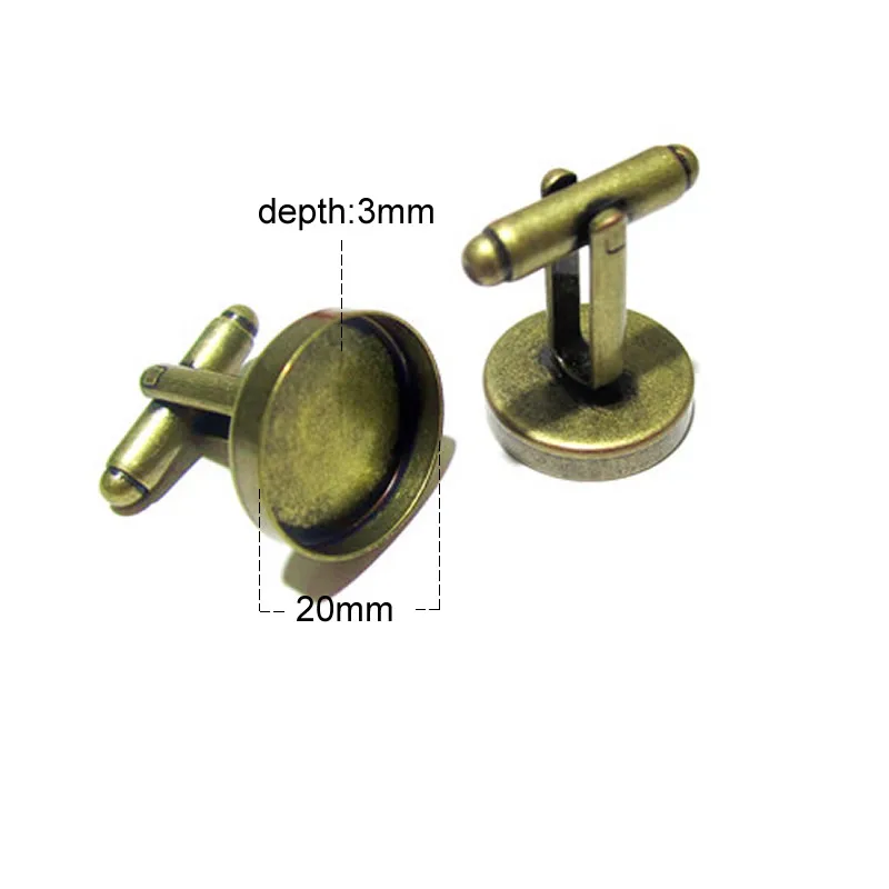 20mm antique brass Beadsnice ID4188 запонки для мужчин персонализированные запонки заготовки с круглым ободком настройка матч 16 мм кабошон - Окраска металла: 20mm antique brass