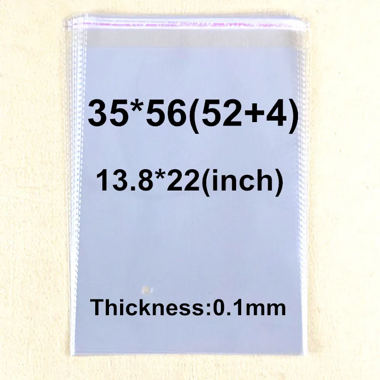 

100 X Thicken 0.1mm Self Adhesive Seal OPP Bag-Reusable High Transparence Plastic T-Shirt OPP Bag 35*56cm
