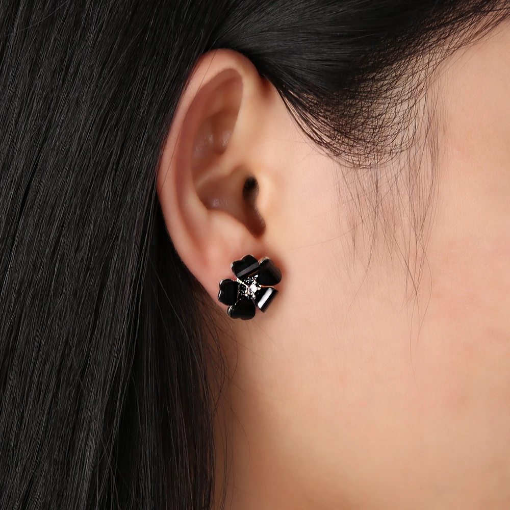 Серьги гвоздики акриловые с 5 листьями 3 цвета 1 пара|stud earrings|earrings forearring studs earrings |