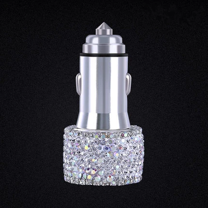 White Car Charger Универсальный автомобильный держатель для телефона с кристаллами и бриллиантами, крепление на вентиляционное отверстие для мобильного телефона, автомобильный держатель, подставка, держатель для телефона, gps, подарки - Цвет: White Car Charger