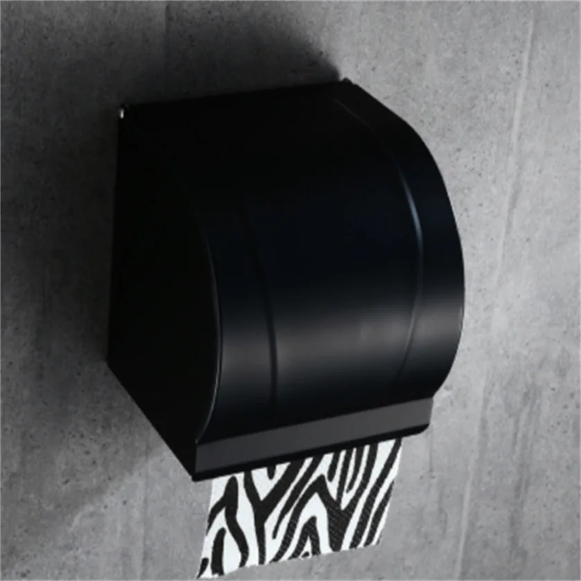 Tissue box HOMEDEC Космический алюминиевый черный набор аксессуаров для ванной комнаты, держатель для унитаза, мыльница, вешалка для полотенец, щетка для унитаза, кольцо для полотенец - Цвет: Tissue box