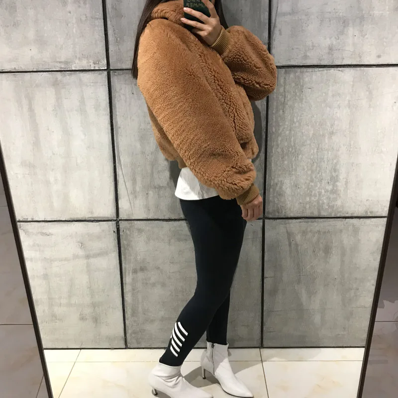Женские замшевые куртки ягненка Кожаная куртка ягненка Меховая куртка shearling jacket