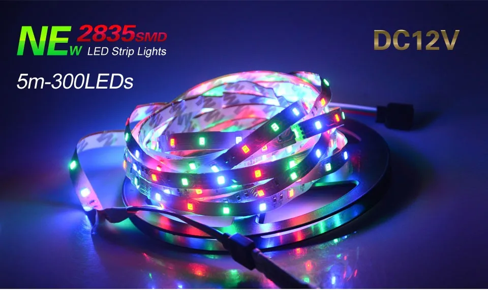 SMD2835 DC12V гибкие светодиодные полосы света 5 M 10 м 15 м 20 м Светодиодная лента-водонепроницаемый обои зд рождественское освещение