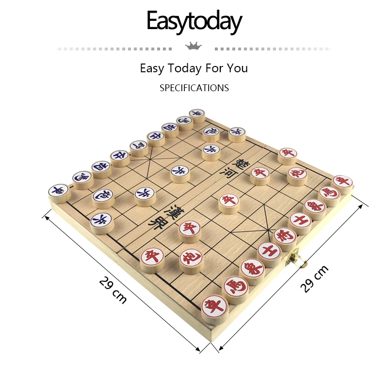 Easytoday китайские шахматы из массива дерева складная шахматная доска круглые