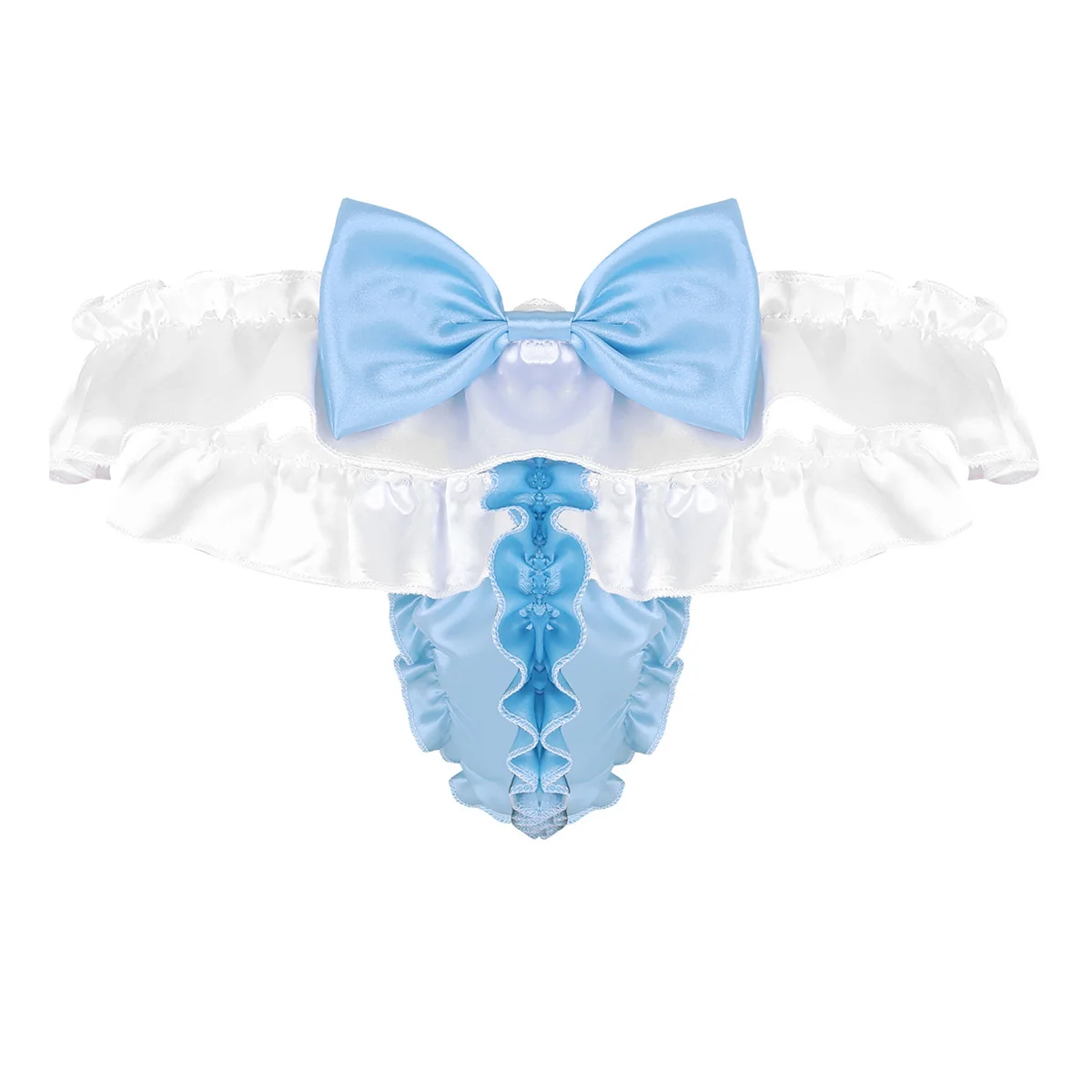 Трусы стринги мужские с высокой посадкой пикантное мягкое нижнее белье оборками