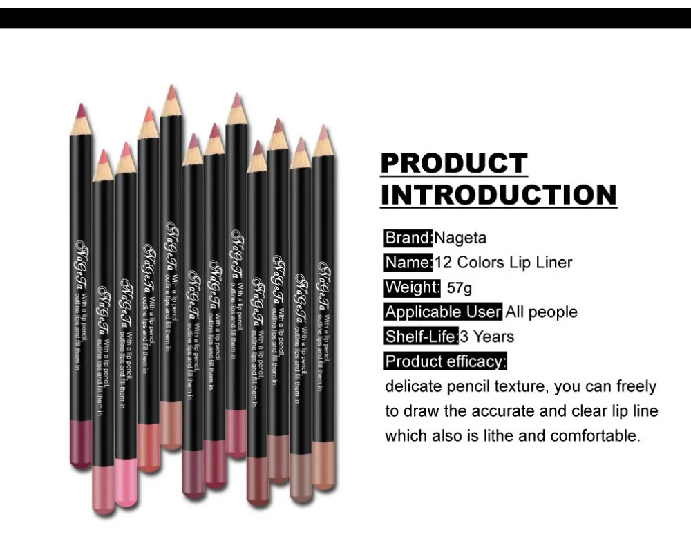 12 цветов сексуальный матовый карандаш для губ Lipliner карандаш для губ Matt Nude Lipsliner набор ручек Красота Макияж инструмент косметический