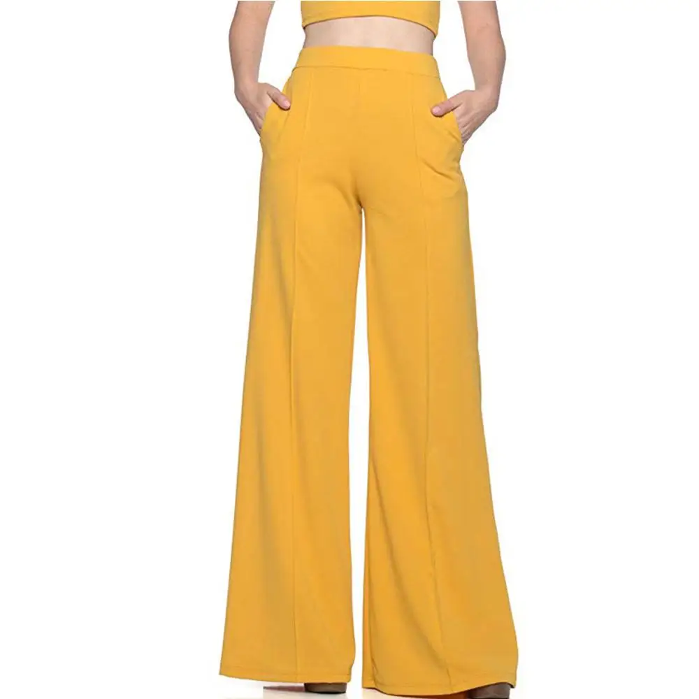 Летние женские модные брюки с высокой талией и широкими штанинами богемные