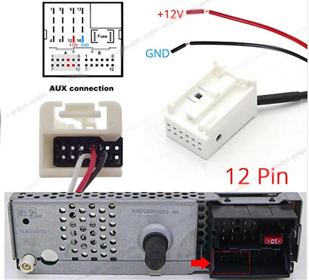 Автомобильный Aux Bluetooth адаптер Модуль 12 Pin радио кабель с фильтром для BMW E60 E61 E63 E64