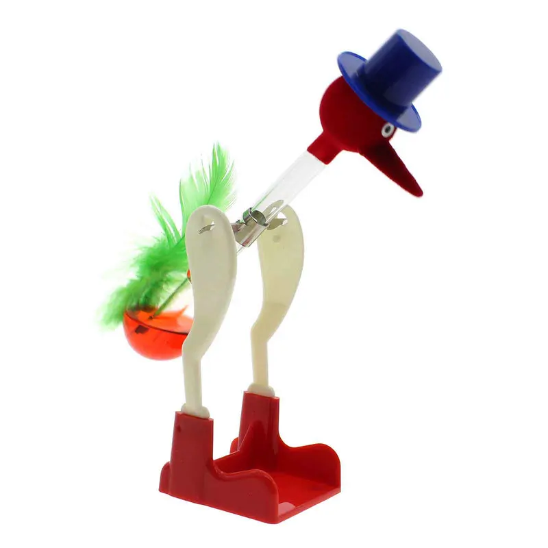 Шикарный дизайн красное стекло Питьевая Птица на удачу украшение для стола