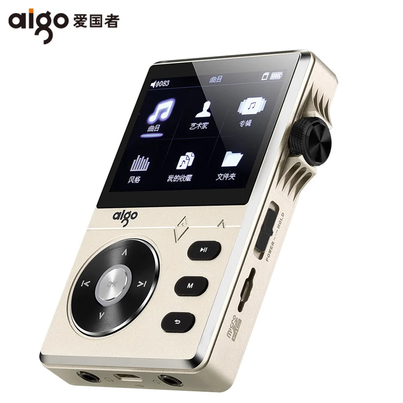 Оригинальный Aigo mp3 108 Высокое качество без потерь Hi Fi музыкальный плеер с экран