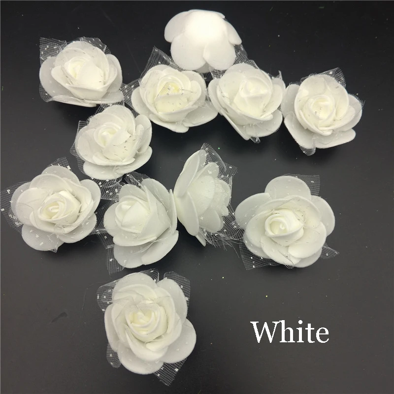 20 шт. искусственный цветок из пенопласта с кружевом и розой для свадебного