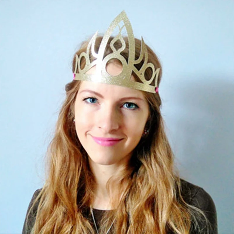 6 шт. Свадебная вечеринка сувениры синяя золотая корона с блестками шляпа для