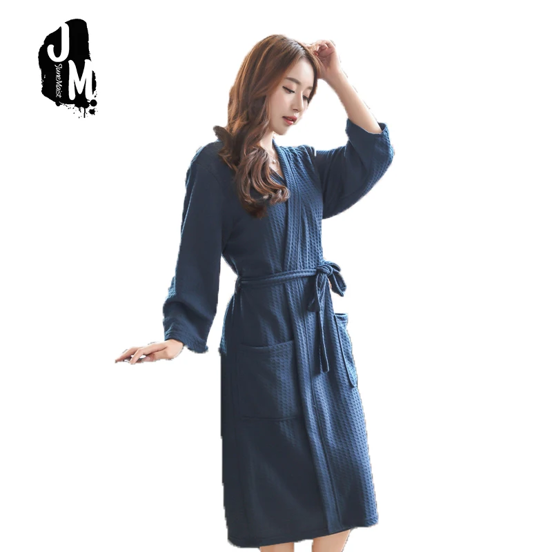 Летнее платье вафельные халаты для мужчин и женщин хлопковый банный халат ночная