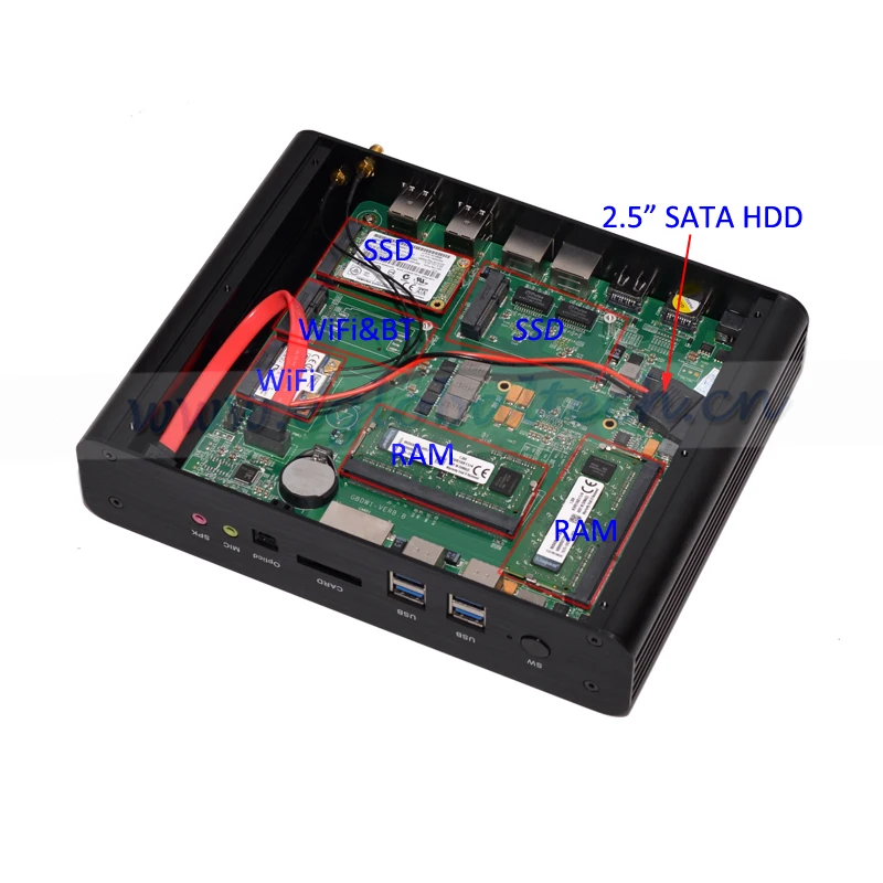 EGLOBAL Mini ITX Fanless PC Barebone Windows Media Server Intel Core I7 4500U WiFi HDMI Dual Lan Desktop Computers | Компьютеры и офис