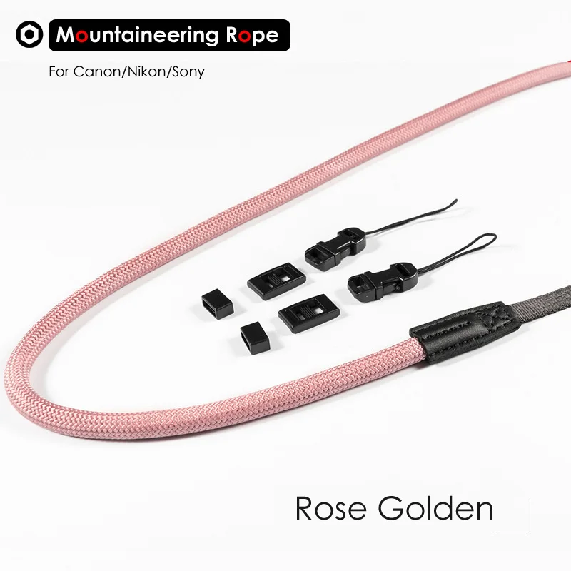 Rose Golden Жесткий тканый красочный альпинистский нейлоновый Канат для камеры плечевой шейный ремень для DSLR Canon Nikon Olympus Pentax sony SLR - Цвет: Rose Golden