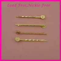 50pcs 2 0mm5 5cm plain metal bobby pin slide hair barrettes with 8mm gluing pads at nickle free and lead freebargain for bulk