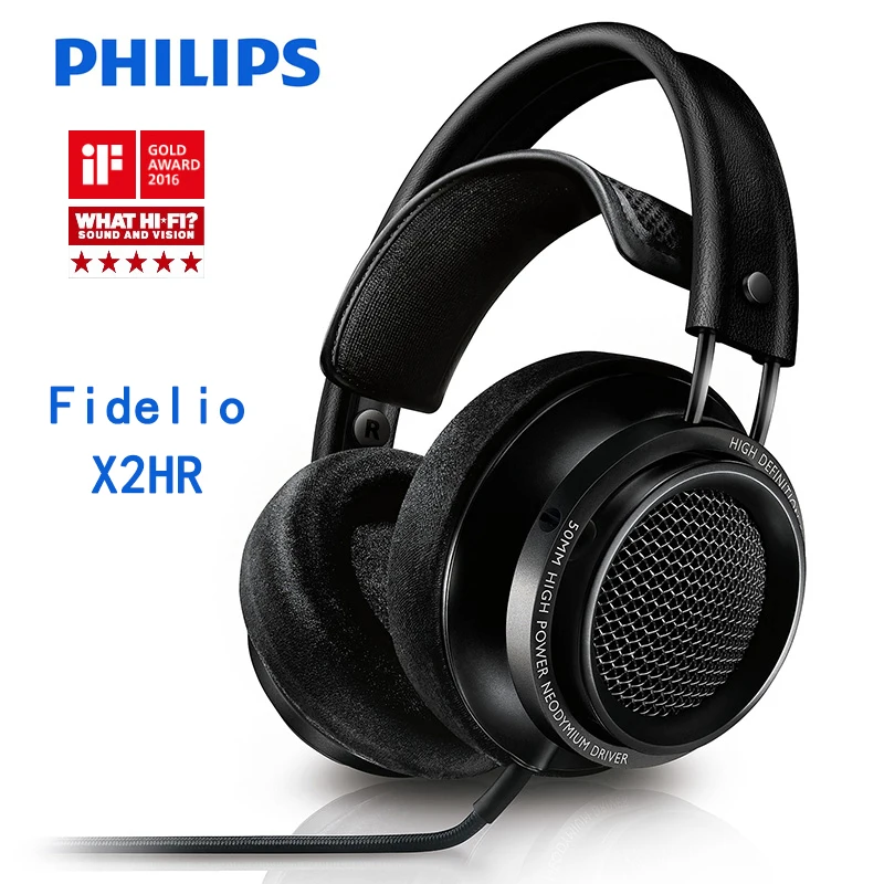 Оригинальные Philips Fidelio X2HR проводные наушники HIFI Звук высокое качество амбушюры