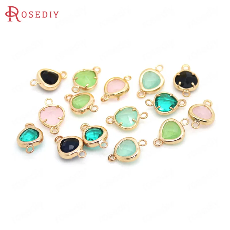 Латунные бусины с 2 отверстиями 4 шт. 8 х14 мм 24 К цвета шампанского|be charm|connect charmscharming