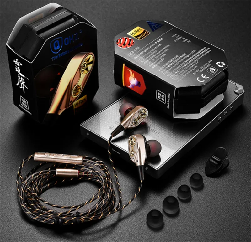 with Retail package1 QKZ CK8 7D HiFi наушники-вкладыши Проводные двойные динамические драйвер супер бас стерео гарнитура для iphone samsung - Цвет: with Retail package1