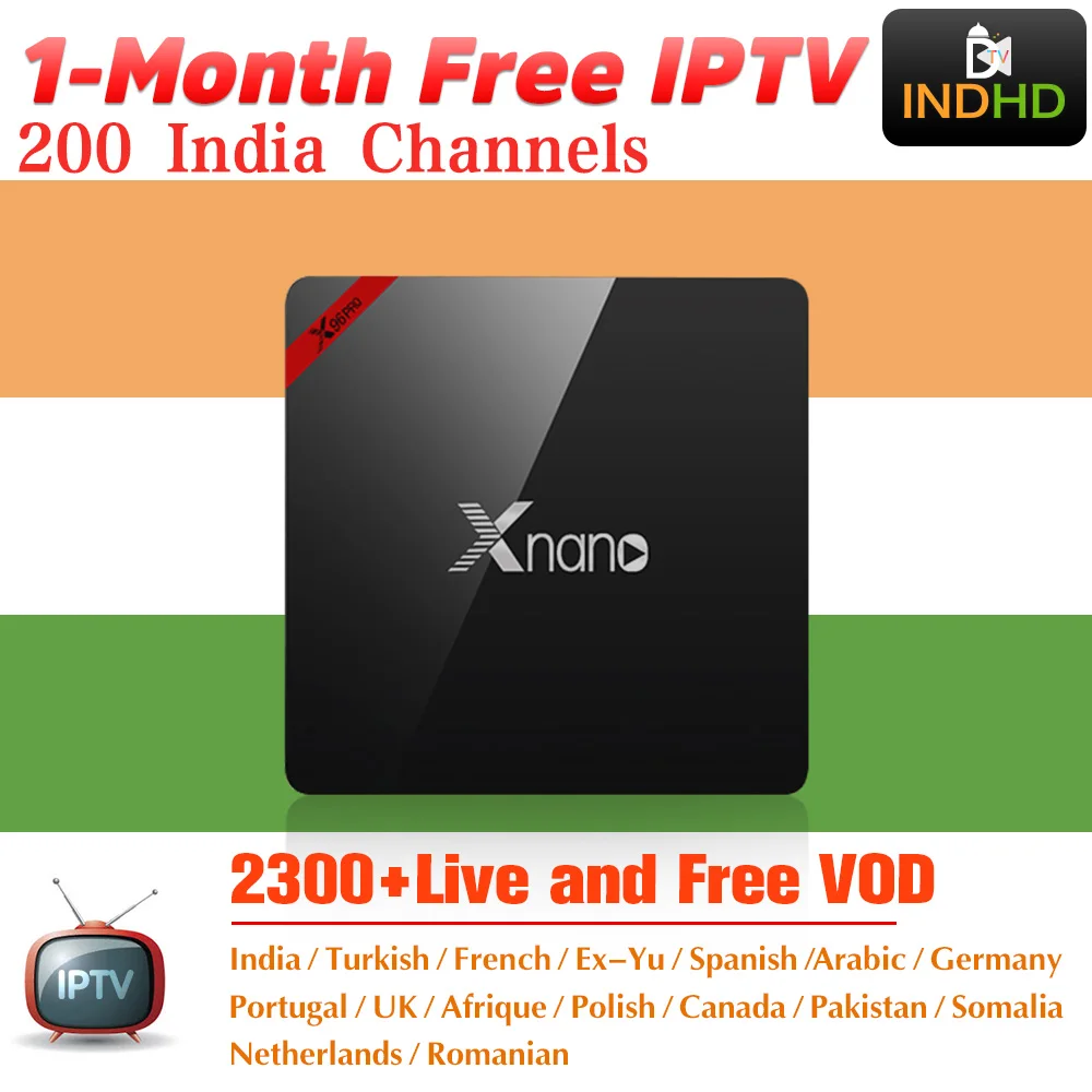 Индия Италия IP tv Xnano 1 месяц бесплатно Канада подключение IPTV на арабском Android Box