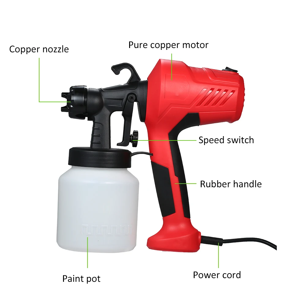 JR-1820 230-240 V 400 W Electric paint пистолет безвоздушного машина для распыления краски для Краски ing автомобили Деревообработка с распылителем чашки